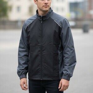 CORE 365 North End Windbreaker Jacket Men Size S Lightweight #88223 Carbon Black